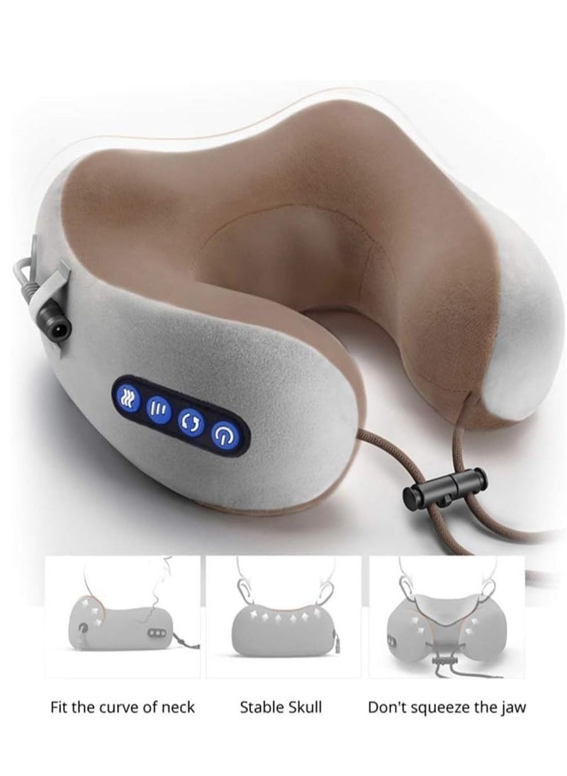 JAJEEK Electric Travel Neck Massage Pillow – U Shaped Memory Foam with Kneading Vibration, Cervical Pain Relief, Ideal for Airplane, Train, Car Travel, Comfortable Neck Support - Image 5