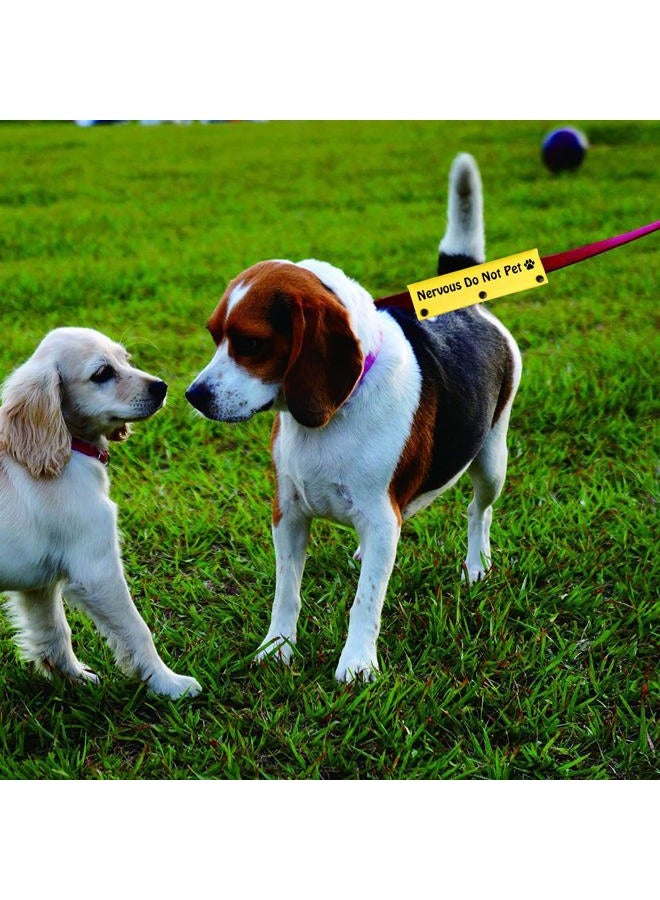 BLUPARK Funny Dog Leash Sleeve Nervous Do Not Pet Dog Leash Wrap Wrap Alert Hanging ID Patch Tag Pet Birthday Giftt(Do Not Pe) (Do Not Pet-YE Sleeve) - Image 4