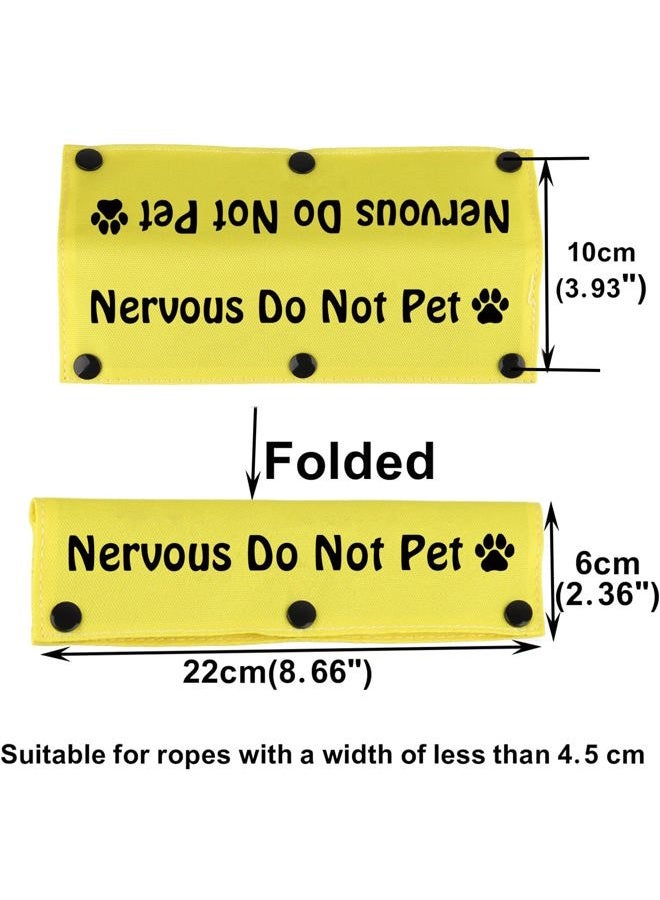 BLUPARK Funny Dog Leash Sleeve Nervous Do Not Pet Dog Leash Wrap Wrap Alert Hanging ID Patch Tag Pet Birthday Giftt(Do Not Pe) (Do Not Pet-YE Sleeve) - Image 2