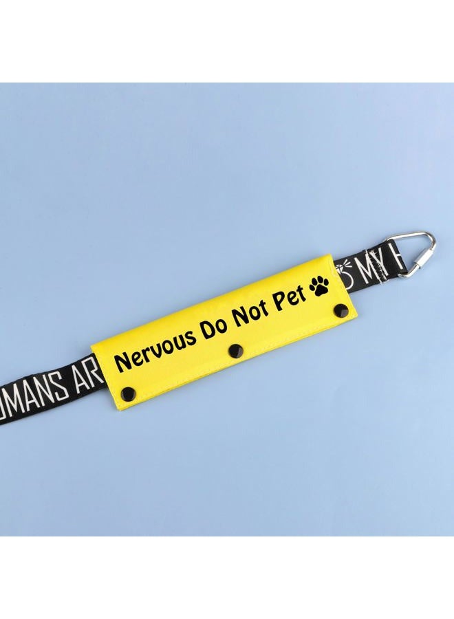 BLUPARK Funny Dog Leash Sleeve Nervous Do Not Pet Dog Leash Wrap Wrap Alert Hanging ID Patch Tag Pet Birthday Giftt(Do Not Pe) (Do Not Pet-YE Sleeve) - Image 3