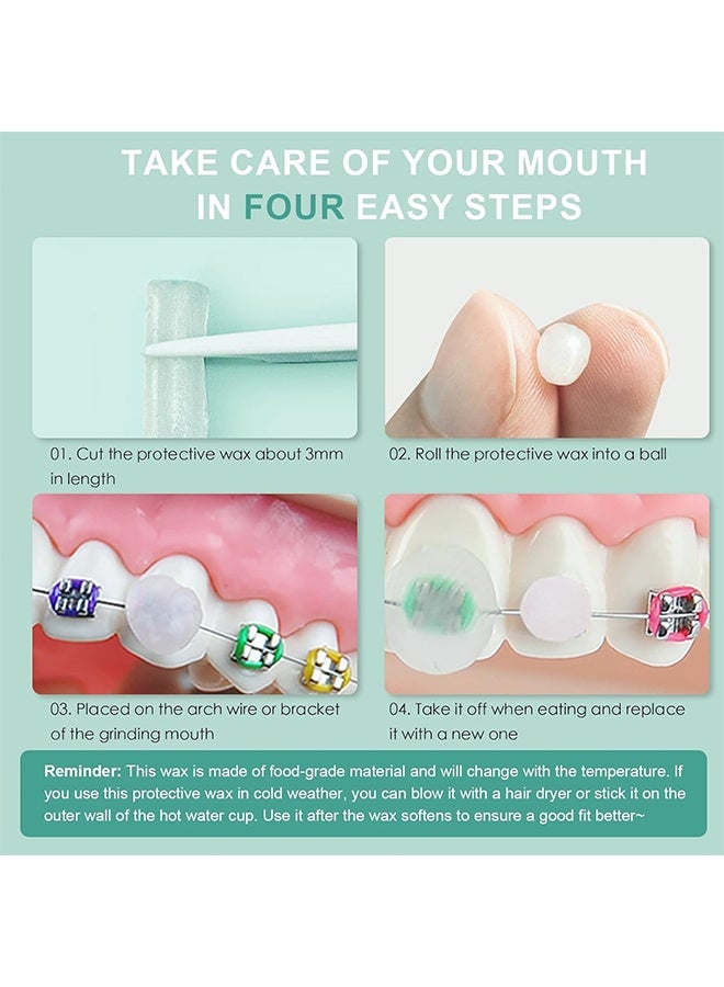 ٦ علب من شمع تقويم الأسنان، شمع تقويم الأسنان برائحة الفواكه، للعناية بالفم، تقويم الأسنان السيليكوني، حماية اللثة، الأسنان (٦ روائح) - Image 4