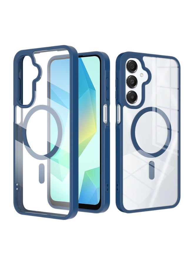 Magnetic Case for Samsung Galaxy A16 [Compatible with MagSafe] [Grade Shockproof] Clear Back Cover Slim Bumper Case (Blue)