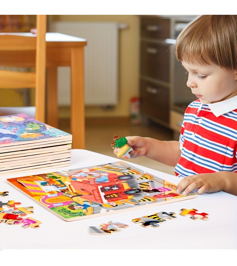 Wooden Puzzle 49 Pieces Animal Dinosaur Arctic Scene Educational Toy for Kids Memory Motor Skills Multicolor Reinforced Wood Kindergarten Gift - Image 4