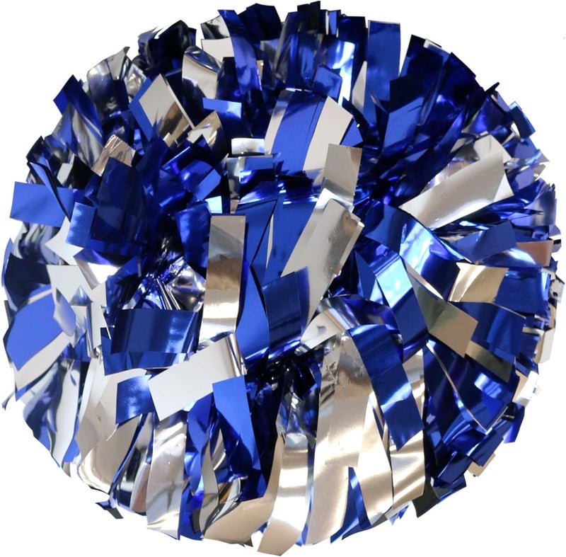 Danzcue 6 Inches Metallic Cheerleading Pom Pom with Baton Handle Pack of 2 - Image 1