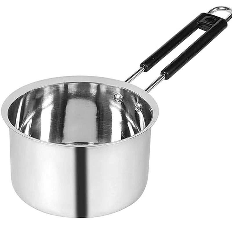 IDEAL PRIME Durable Aluminium Saucepan Combo Set 1.5+2 Liter with Easy Grip Silicone Handle Rust Proof Alu Milk Pan Tea Pan Tapeli Patila Donga Cookware Pack of 2 - Image 2