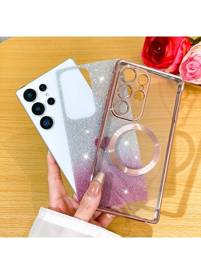 شيبشيب جراب لهاتف سامسونج جلكسي اس 25 الترا مع بريق، جراب شفاف مغناطيسي مع واقٍ للكاميرا [متوافق مع MagSafe] بتصميم لامع وناعم من TPU، غطاء نحيف ومضاد للصدمات - Image 2