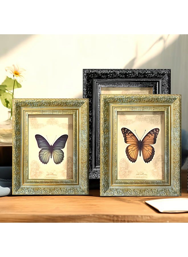 vrzpopi Vintage Picture Frame, Decorative Wall Hanging and Tabletop Display Photo Frame (Gold, 5X7) - Image 4