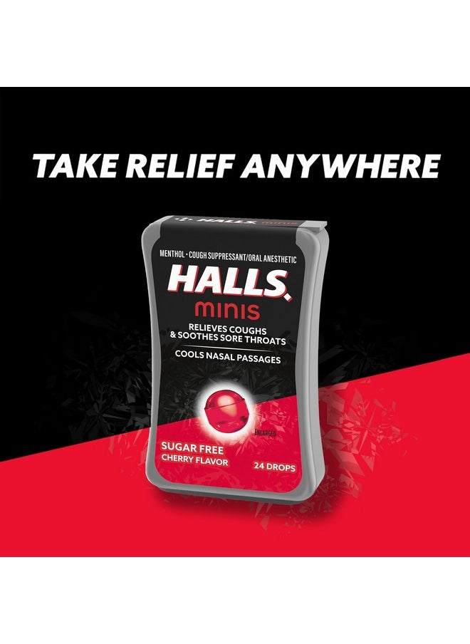 Halls Halls Minis Cherry Flavor Sugar Free Cough Drops, 24 Drops  - Image 2