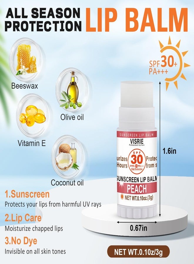 VISRIE SPF 30 Sunscreen Lip Balm, SPF Lip Balm Bulk 60 Count, Broad Spectrum UVA/UVB Lip Sunscreen with Vitamin E and Coconut Oil- 10 Flavors - Image 3