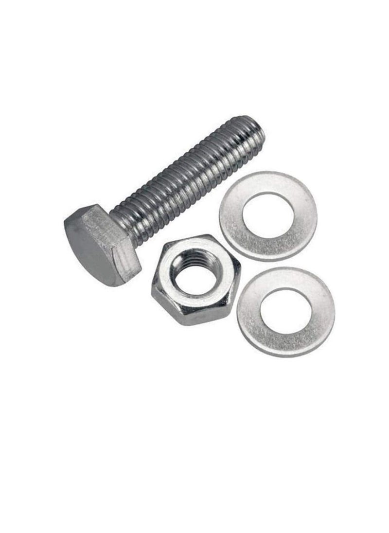 Generic - 12 pcs Hex Head Screw Bolts Nuts & Washers Fully Thread GI Plain Finish Bolt Set. (12, 16MM) - Image 1