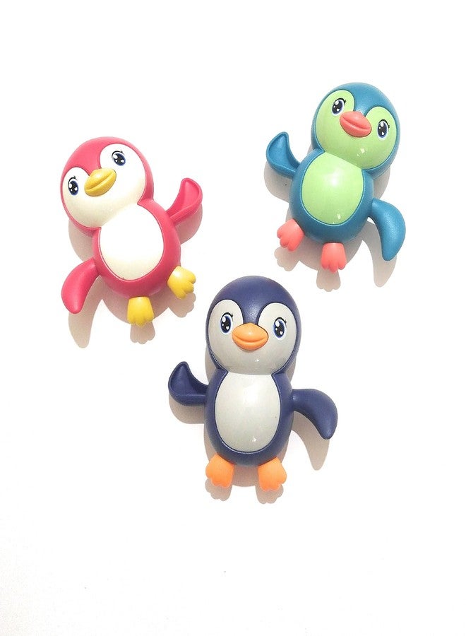 NELSTRAB:- Swimming Penguin Bath Toy/Toddlers Swimming Floating Playing Toy in Bathroom Beach Pool/Colorful Water Toys for Girls & Boys - (Multi Color)(3+ Months Up)(Pack of 3) - Image 1