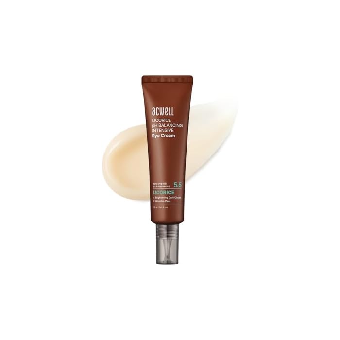 ACWELL Licorice pH Balancing Intensive Anti-Wrinkle Eye Cream 1.01 fl.oz. -For Dark Circles and Puffiness with Peptides and Licorice Water, Anti-aging Face Cream for Men and Women
