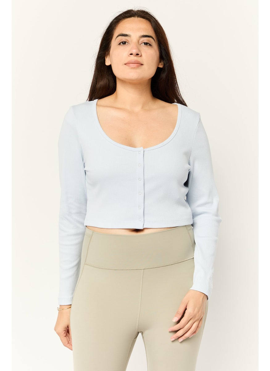 PUMA Women Sportswear Fit Long Sleeve Outdoor Tops, Light Blue  - Image 1