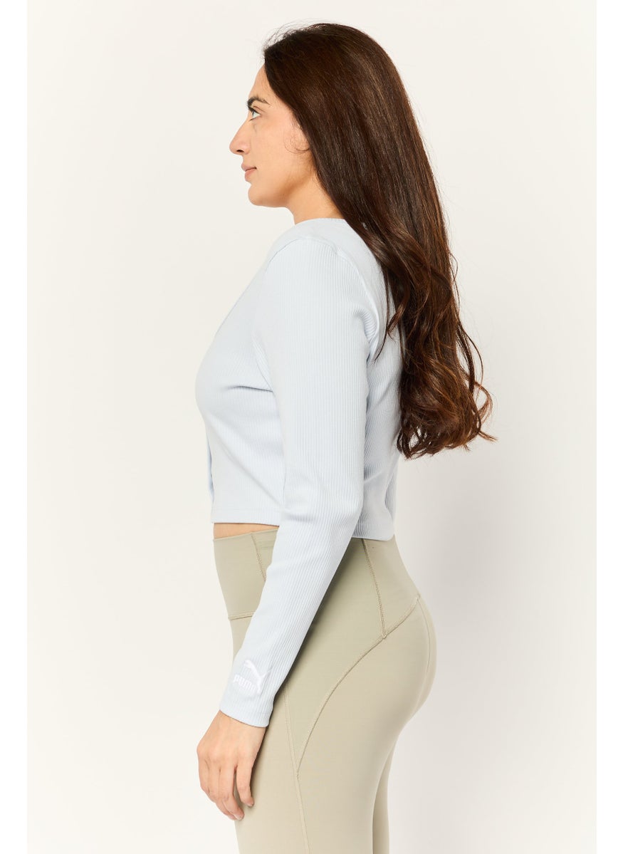 PUMA Women Sportswear Fit Long Sleeve Outdoor Tops, Light Blue  - Image 3