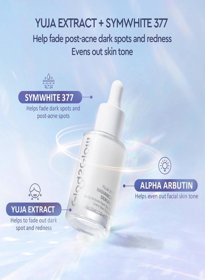 Glad2Glow Brightening Face Serum, Dark Spot Care for Uneven Skin Tone, Lightweight Fast-Absorbing Formula, All Skin Types, with Symwhite 377 & Yuja Extract, 30ml - Image 2