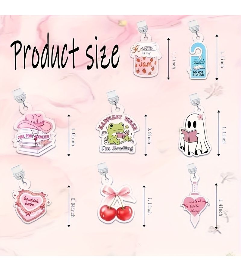 Book Lover Theme Dust Plug Charms 8 Pack For Kindle Cute Type C USB C E Reader Phone Pendant Ideal Gift For Readers Christmas Daily Gifting Fun Design Kindle Accessories They Fit Perfectly - Image 3