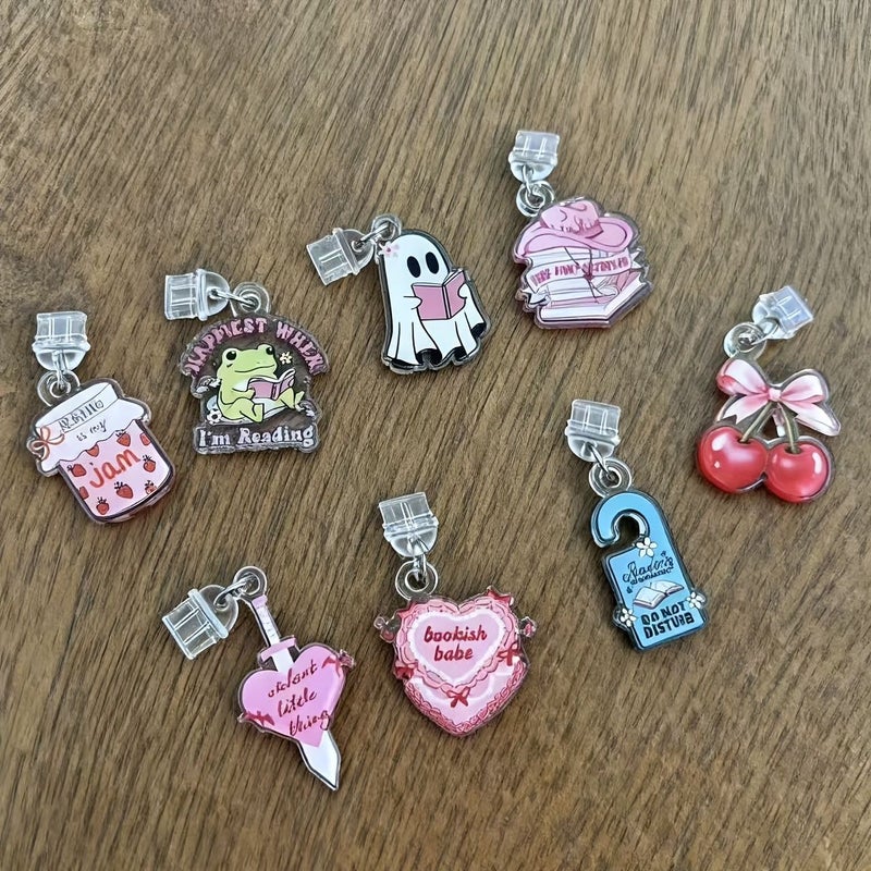 Book Lover Theme Dust Plug Charms 8 Pack For Kindle Cute Type C USB C E Reader Phone Pendant Ideal Gift For Readers Christmas Daily Gifting Fun Design Kindle Accessories They Fit Perfectly - Image 2