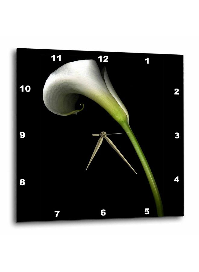 3DROSE Dpp_4272_2 White Calla Lily Wall Clock 13 By 13Inch - Image 1