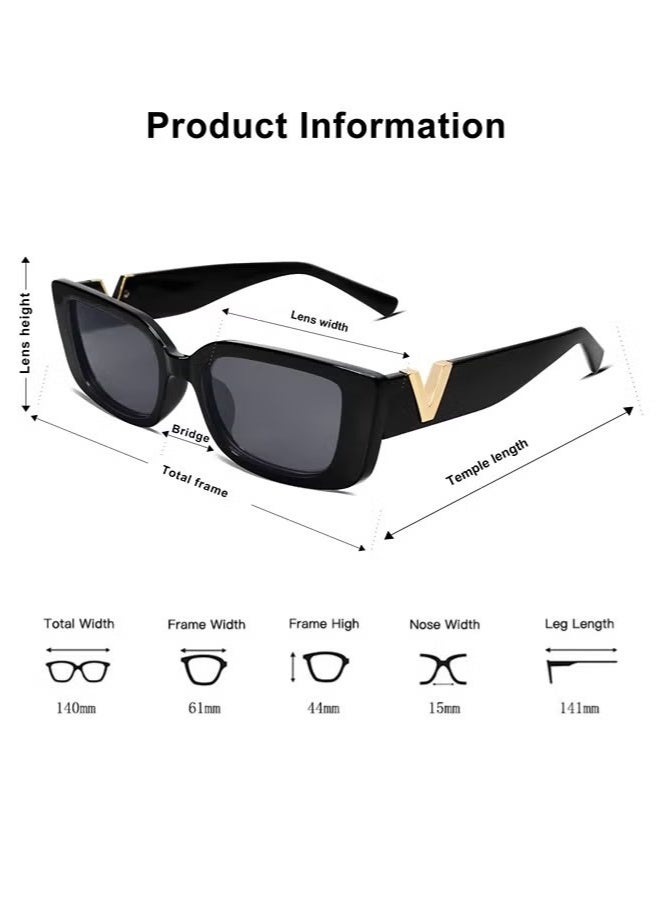 Rectangle Sunglasses for Women 90s Retro Trendy Y2K Classical Vintage Square Shades - Image 3