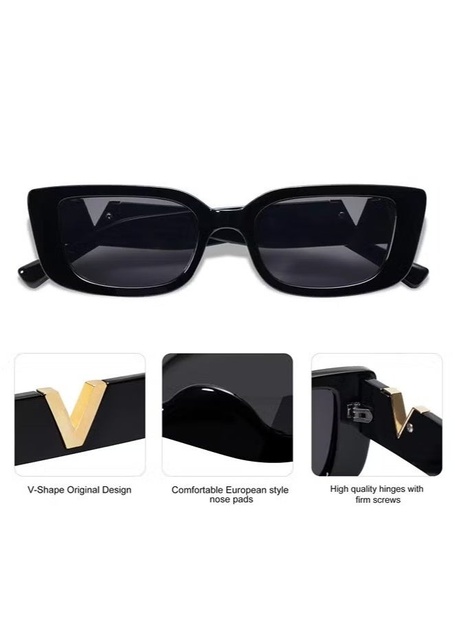 Rectangle Sunglasses for Women 90s Retro Trendy Y2K Classical Vintage Square Shades - Image 2
