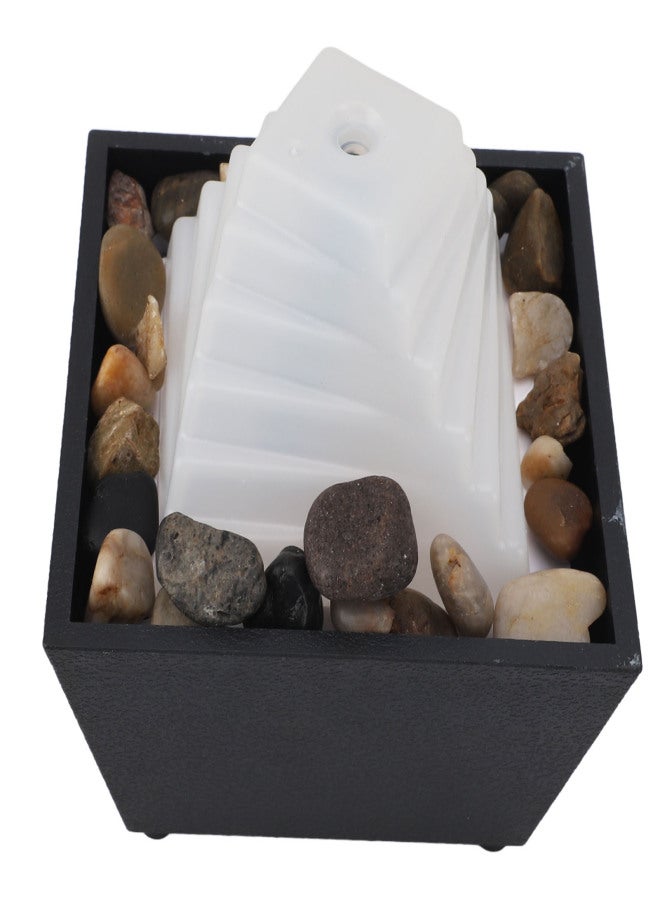 Table Water Fountain Indoor Desk Zen USB Tabletop Decor with LED Light for Home Living Room Office - Image 3