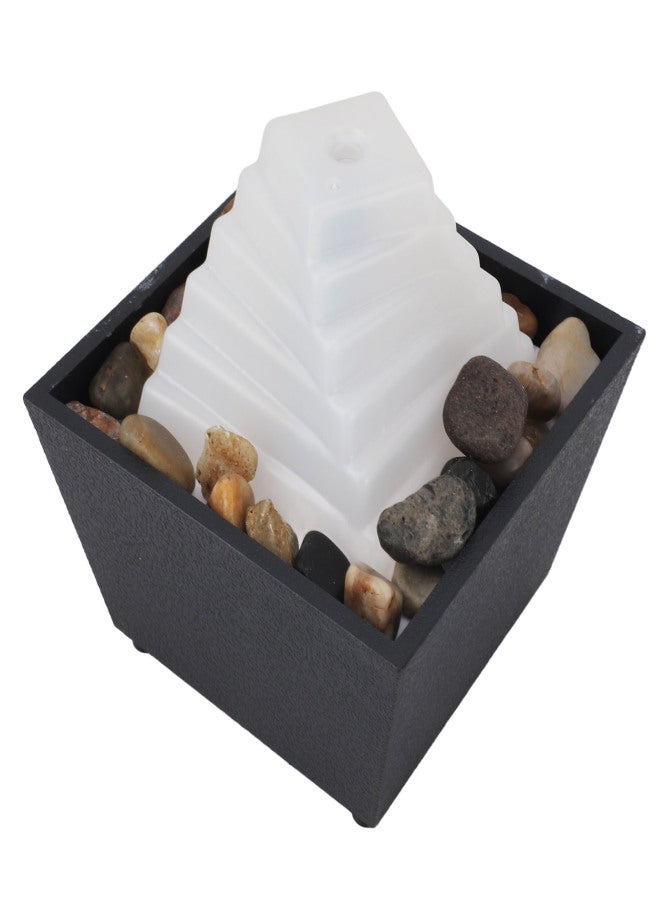 Table Water Fountain Indoor Desk Zen USB Tabletop Decor with LED Light for Home Living Room Office - Image 4