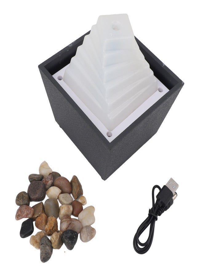 Table Water Fountain Indoor Desk Zen USB Tabletop Decor with LED Light for Home Living Room Office - Image 1