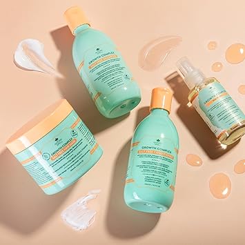 Nature Spell مجموعة شامبو وبلسم Nature Spell Complex لنمو الشعر وزيت نمو الشعر وقناع الشعر - عبوة من 4 قطع للعناية بالشعر خالية من الملح والكبريتات شامبو وبلسم 300 مل × 2 400 مل × 1 100 مل × 1 - Image 2