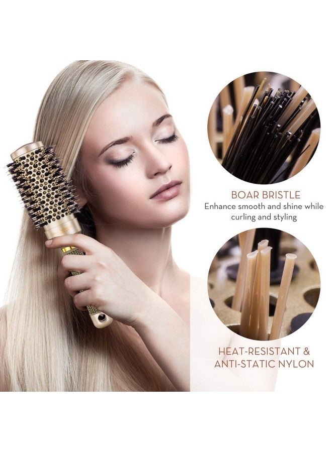 AIMIKE Imike Round Brush Nano Thermal Ceramic & Ionic Tech Hair Brush Round Barrel Brush With Boar Bristles For Blow Drying Styling Curling Add Volume & Shine (2.9 Inch Barrel 1.7 Inch) + 4 Free Clips - Image 4