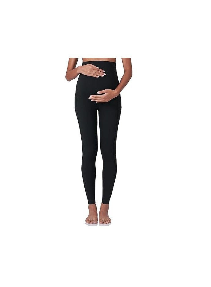 Women's Maternity Workout Leggings Over The Belly Pregnancy Yoga Pants with Pockets Soft Activewear Work Pants  - Image 3