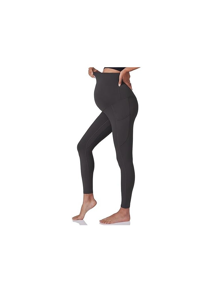 Women's Maternity Workout Leggings Over The Belly Pregnancy Yoga Pants with Pockets Soft Activewear Work Pants  - Image 5