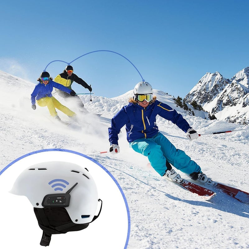 EJEAS V6 Motorcycle Bluetooth Headset, 2 Riders Motorcycle Intercom Helmet Communication System with Noise Reduction and Bluetooth 5.1 for Motorcycling Skiing and Climbing (1 Pack) - Image 2