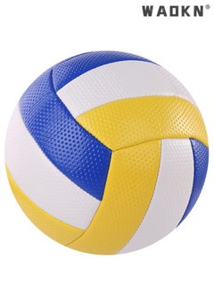 WAOKN Inflatable Soft Volleyball,Volleyball PU Leather Soft Outdoor Soft Adult Volleyball Explosion-proof Machine Sewing Standard No. 5 for Indoor, Competition,Training,Beach Volleyball  - Image 1