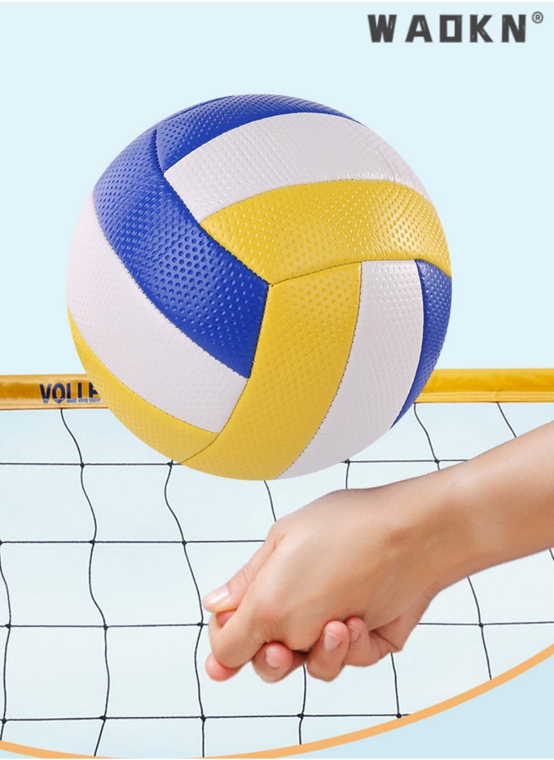 Inflatable Soft Volleyball,Volleyball PU Leather Soft Outdoor Soft Adult Volleyball Explosion-proof Machine Sewing Standard No. 5 for Indoor, Competition,Training,Beach Volleyball