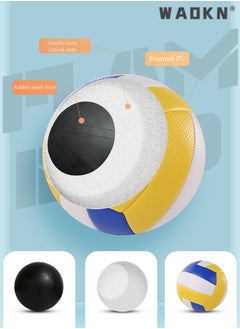 WAOKN Inflatable Soft Volleyball,Volleyball PU Leather Soft Outdoor Soft Adult Volleyball Explosion-proof Machine Sewing Standard No. 5 for Indoor, Competition,Training,Beach Volleyball  - Image 5