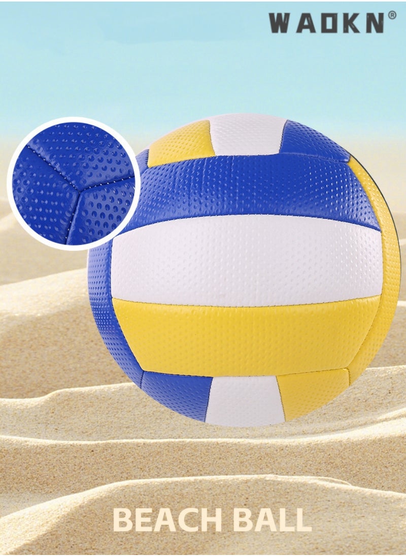 WAOKN Inflatable Soft Volleyball,Volleyball PU Leather Soft Outdoor Soft Adult Volleyball Explosion-proof Machine Sewing Standard No. 5 for Indoor, Competition,Training,Beach Volleyball  - Image 4
