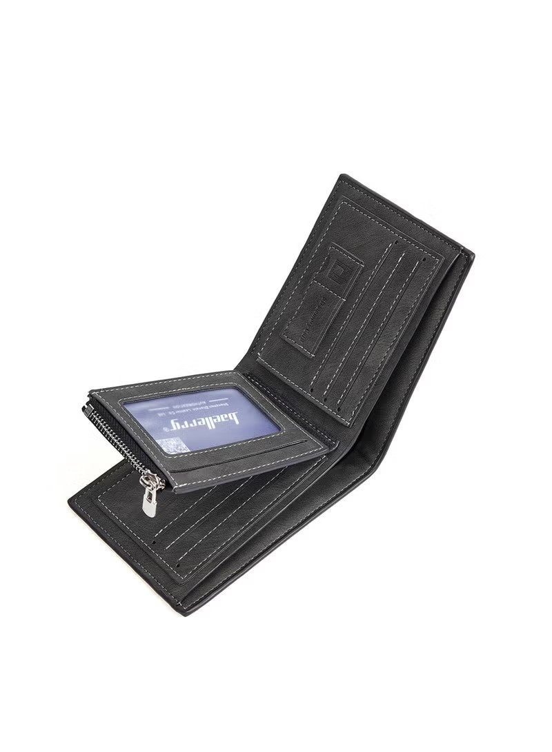 بايلليري محفظة جلدية للرجال، محفظة آمنة بسحاب مع خاصية حجب RFID، هدايا عيد ميلاد مخصصة للرجال، الابن، الجد، والصديق، حفلات الزفاف، الذكرى السنوية، التخرج - أسود - Image 3