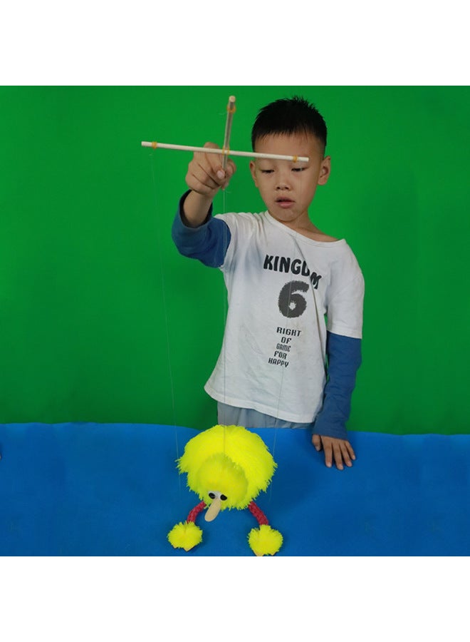 Folk Traditional Handmade Puppet Playhouse Toy Pull-up Puppet Children's Educational Leisure Toys Ostrich-Color:Yellow-Specifications:36x20x4 - Image 5