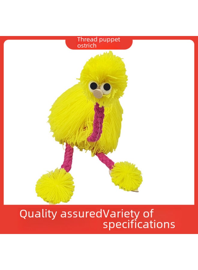 Folk Traditional Handmade Puppet Playhouse Toy Pull-up Puppet Children's Educational Leisure Toys Ostrich-Color:Yellow-Specifications:36x20x4 - Image 2