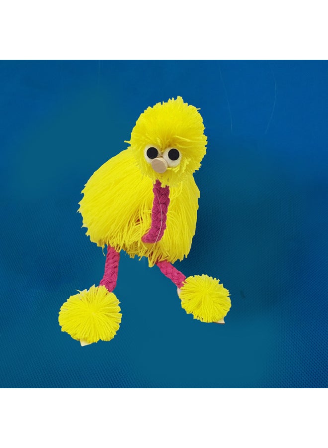 Folk Traditional Handmade Puppet Playhouse Toy Pull-up Puppet Children's Educational Leisure Toys Ostrich-Color:Yellow-Specifications:36x20x4 - Image 3