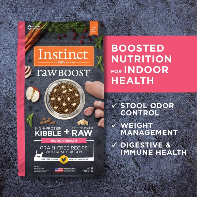 Instinct Raw Boost Indoor Health, Natural Dry Cat Food with Freeze Dried Pieces, Grain Free Recipe - Real Chicken, 5 lb. Bag - Image 5