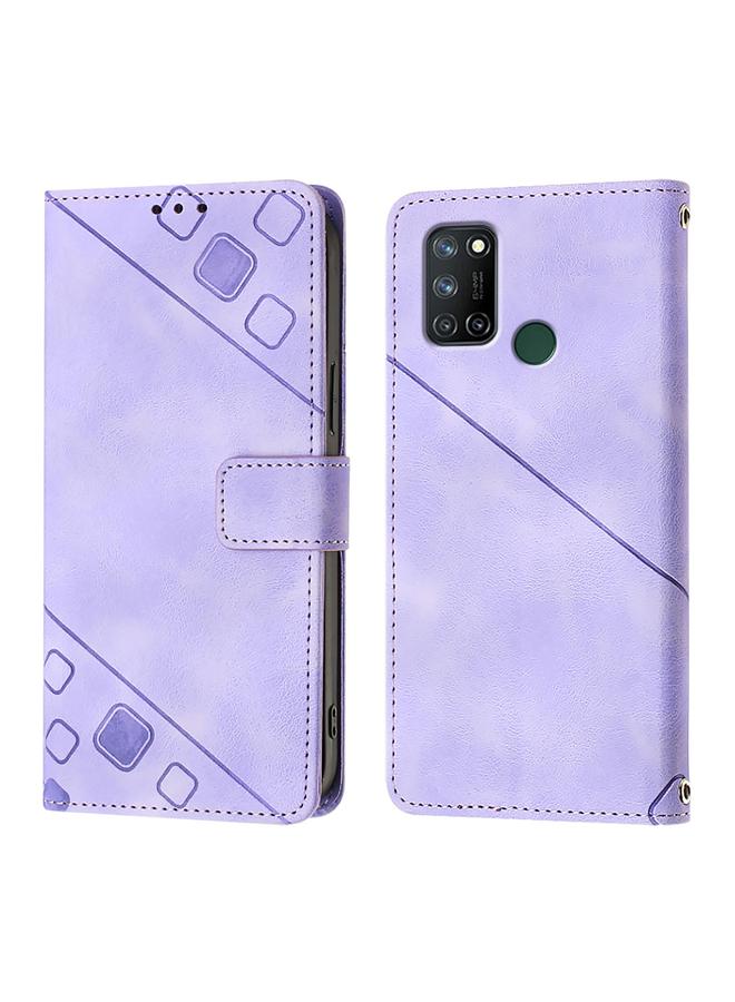 اس-توب جراب لهاتف Realme C17 / 7i جراب هاتف من الجلد المنقوش بملمس الجلد - Image 3