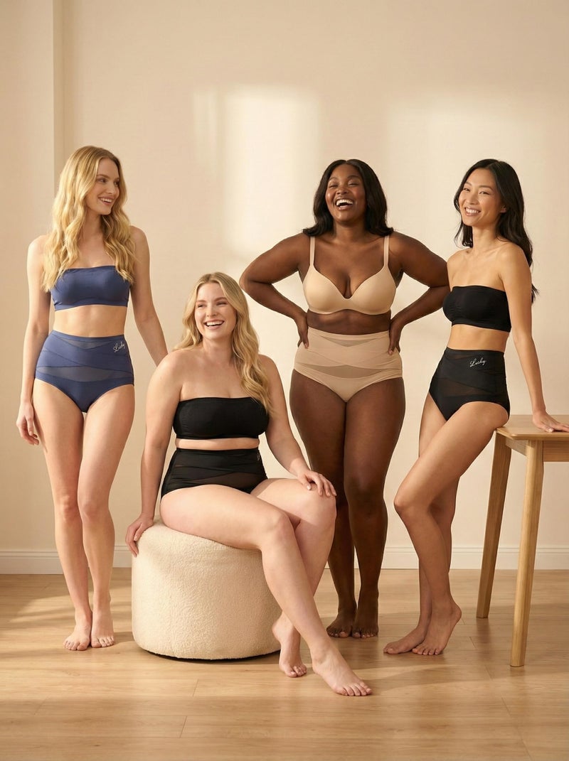 newnice High Waisted Underwear for Women Tummy Control Panties 4 Pack Soft Breathable Briefs Full Coverage Postpartum Support - Image 2
