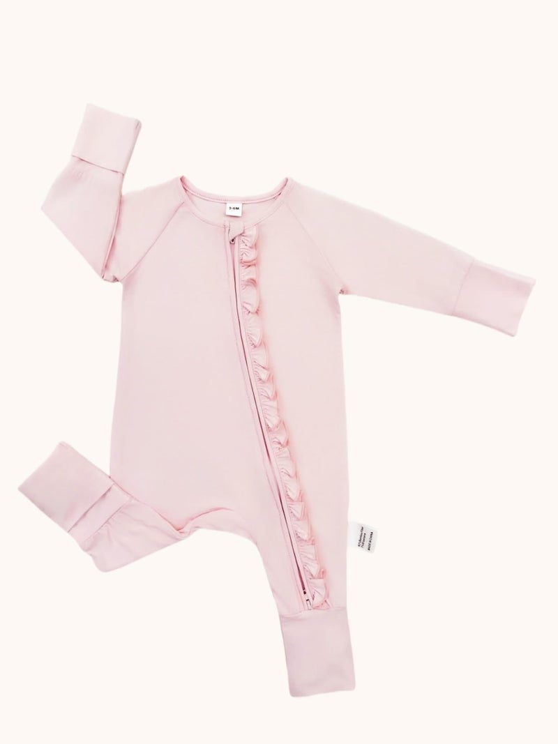 Bow Dream Baby Bamboo Rayon Romper Girl Footless Viscose Newborn Infant Footie Outfits Mitten Cuffs Toddler Boy Clothes Pink Floral Print 12-18 Months - Image 5