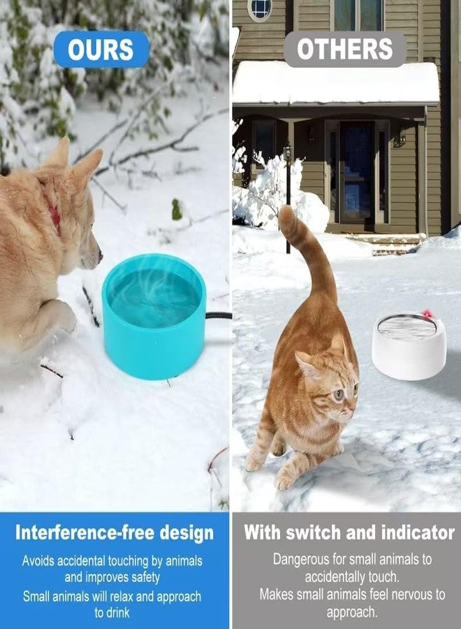 Berverra Heated Water Bowl for Cats Dogs Outside, 3.2L Winter Heated Dog Water Dish, Heated Dog Water Bowl Outdoor, Thermostatic Control Anti-freeze Heated Pet Water Bowl for Chicken,Duck,Goose,Rabbit - Image 3