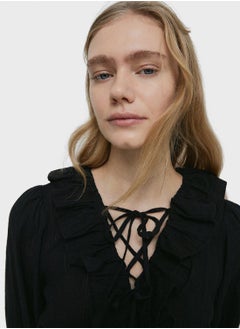 WAREHOUSE Ruffle Tie Detail Dress  - Image 3