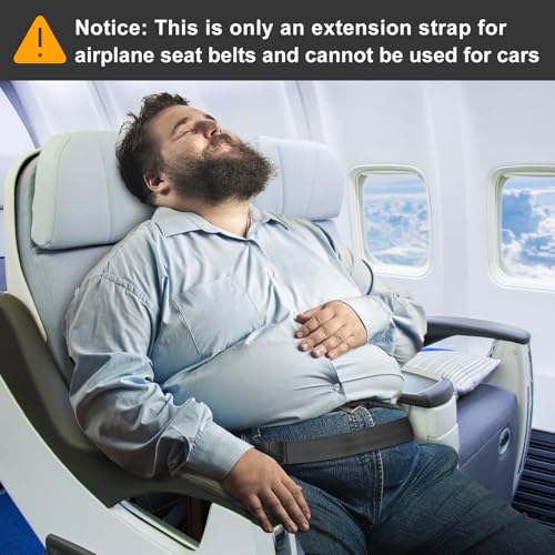 Coolrunner Airplane Seat Belt Extender, Adjustable 7-32" Airplane Seatbelt Extender Fits Most Airlines Free Carrying Case Black(Cannot be Used for a Car) (one fit most) - Image 4