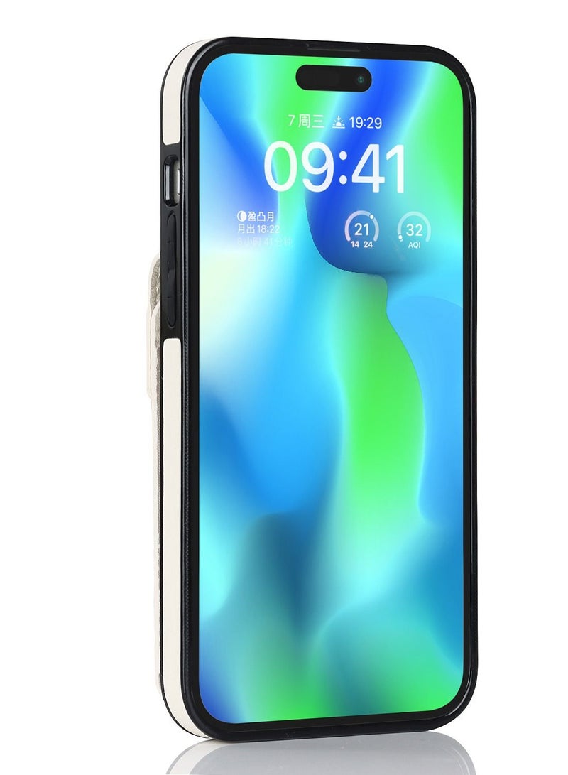 Suteni Back Cover Leather Ring Buckle Card Slots Phone Case for iPhone - Image 2