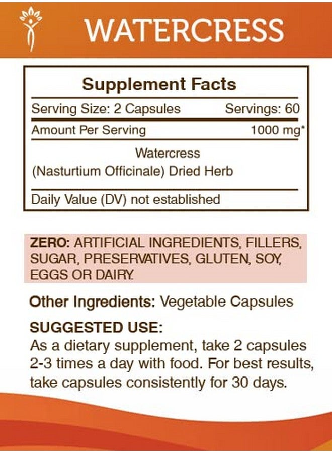 Secrets of the Tribe جرجير 120 كبسولة 800 ملغ جرجير (Nasturtium Officinale) عشب مجفف (120 كبسولة) - Image 4