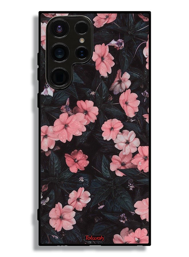 Tolwak Samsung Galaxy S23 Ultra 5G Protective Case Cover Peach Small Roses - Image 2